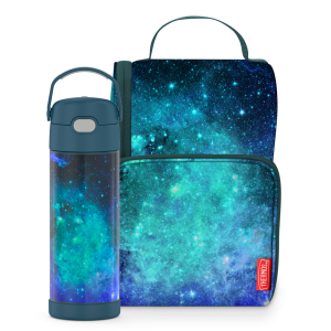16oz FUNtainer  Water Bottle & Lunch Box Bundle - Galaxy Teal